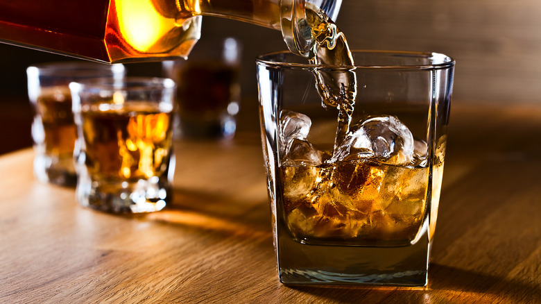 rum being poured into glass