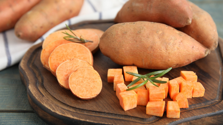 sliced sweet potatoes