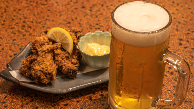 fried chicken and beer