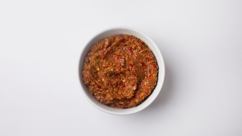 sambal in white bowl