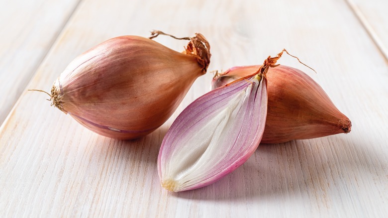 cut and whole shallots