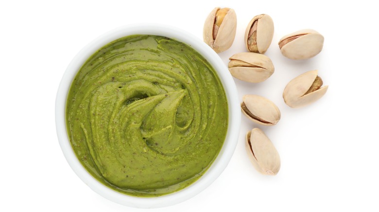 Pistachio cream and whole nuts