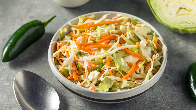 coleslaw and jalapeno