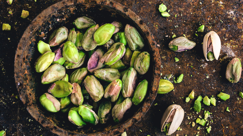 Bowl of pistachio nuts