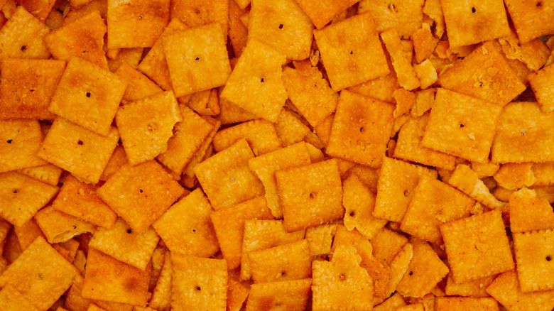 Several Cheez-Its mixed together