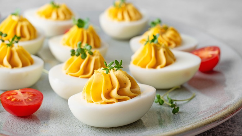 deviled eggs on plate