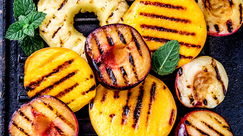 grilled pieces of fruit
