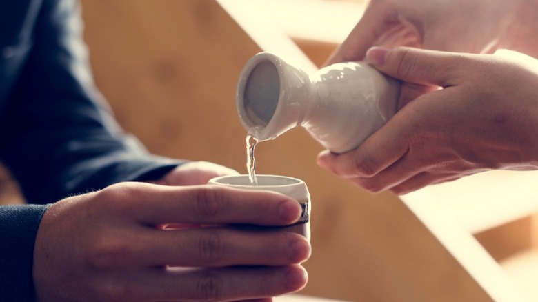 Pouring sake