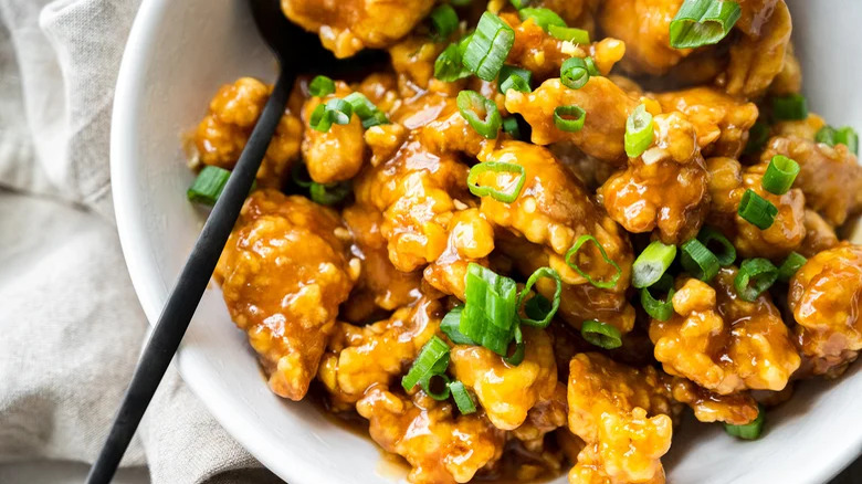 Takeout-Style Orange Chicken bowl