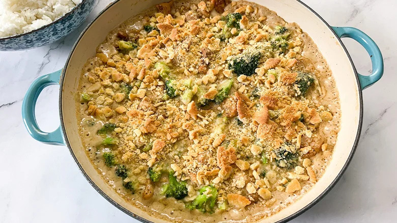 Skillet Chicken Divan in pan