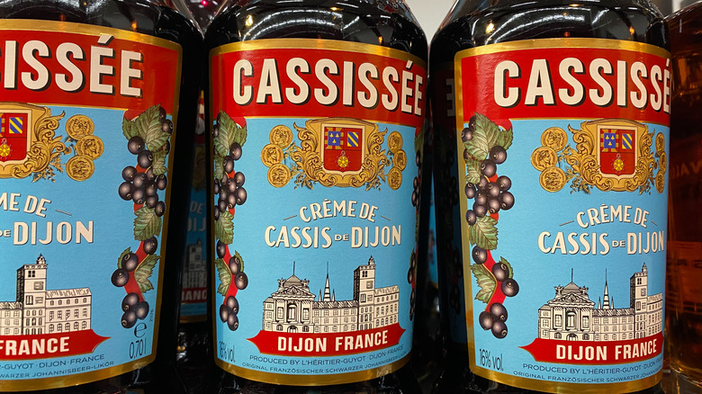 bottles of creme de cassis