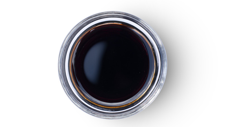 Small dish of soy sauce