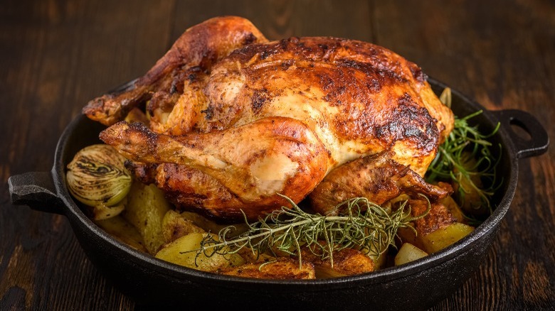 whole roasted chicken with rosemary