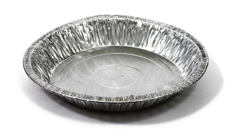 empty disposable pie dish