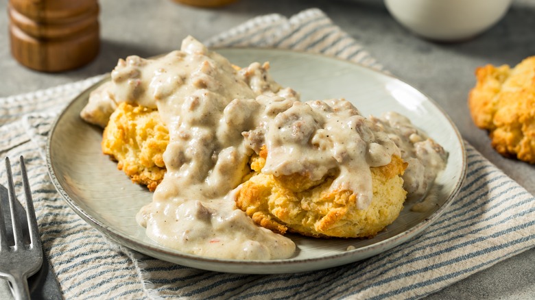 Southern biscuits and breakfast gravy