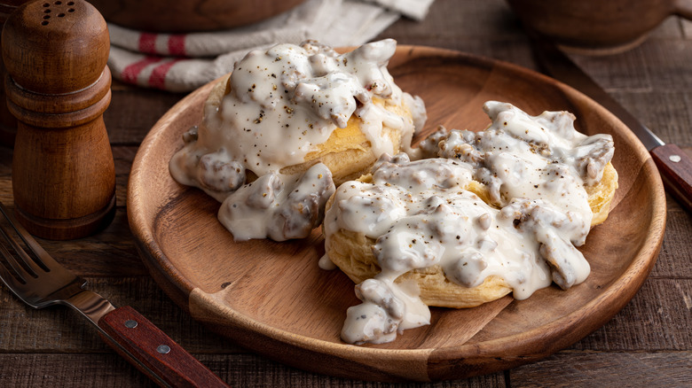 biscuits and sausage gravy