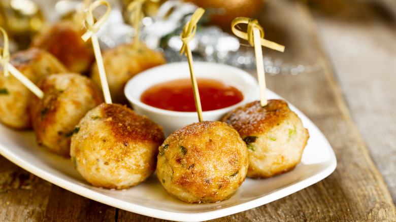 turkey meatballs with sweet chilli sauce