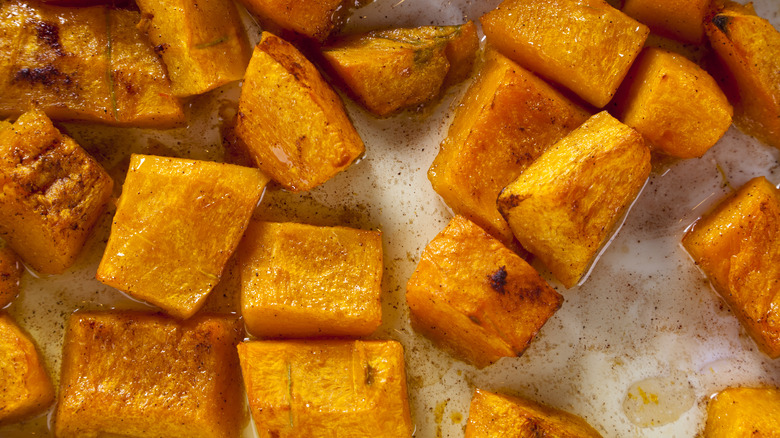 cooked pumpkin pieces