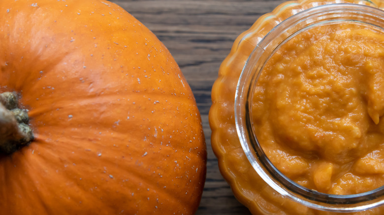 pumpkin puree with pumpkin