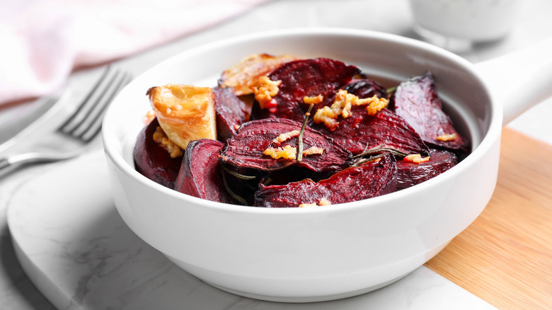 Roasted beetroot with rosemary and garlic