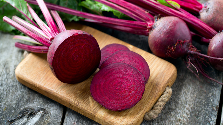 Fresh sliced beets