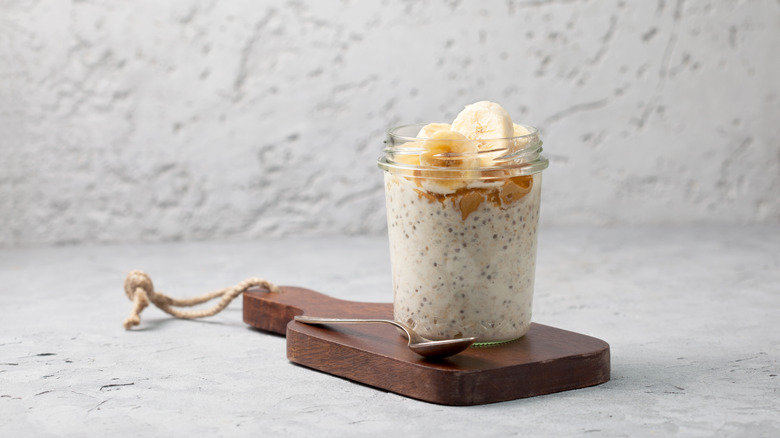 Overnight oats on platter