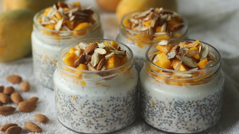 Four jars of overnight oats