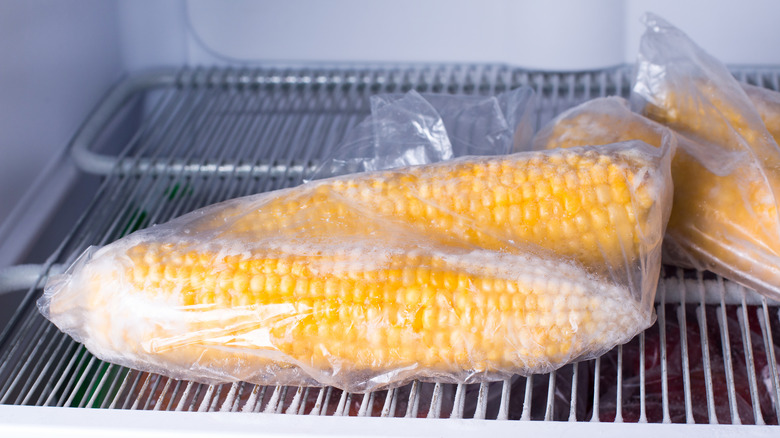 corn wrapped in plastic