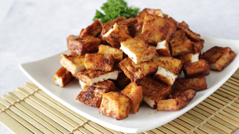 baked tofu chunks