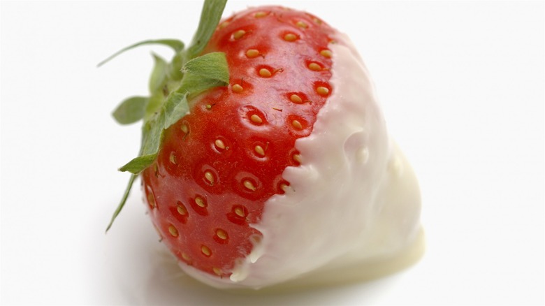 White chocolate-covered strawberry