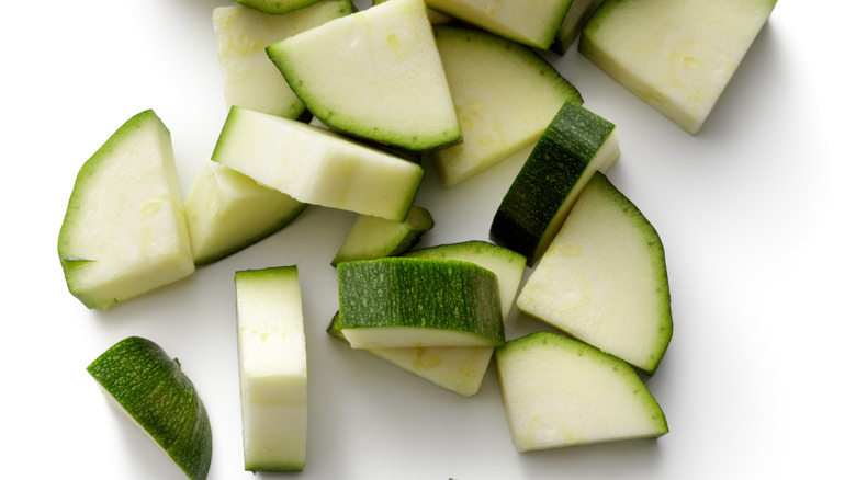 chunks of raw zucchini