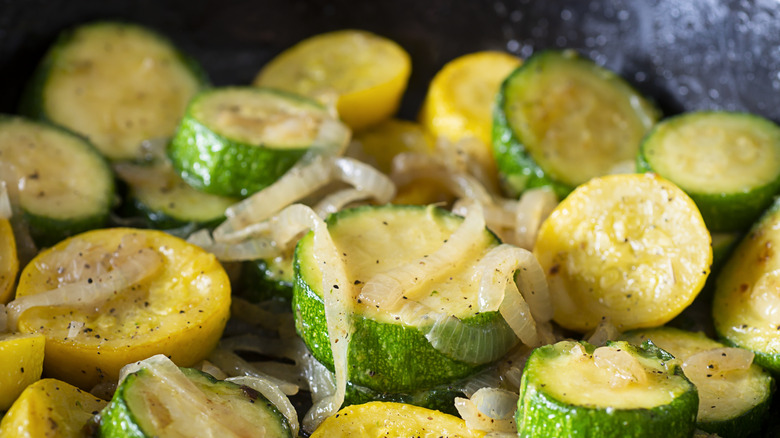 zucchini and yellow squash cooking