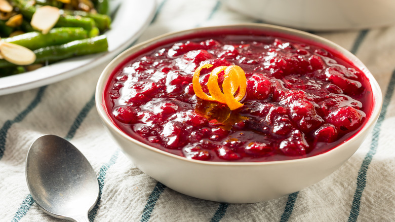 Cranberry sauce with orange peel