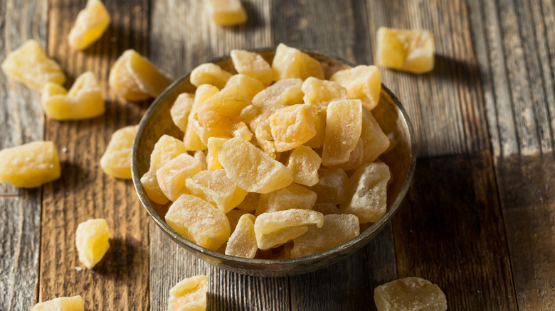 Bowl of candied ginger