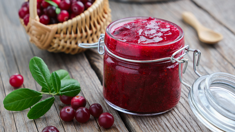 Jar of cranberry sauce