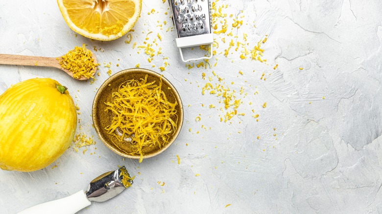 Grated lemon zest