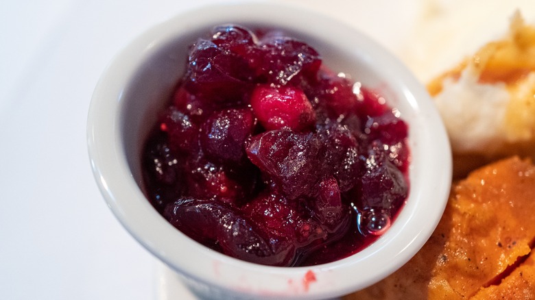 Bowl of cranberry sauce