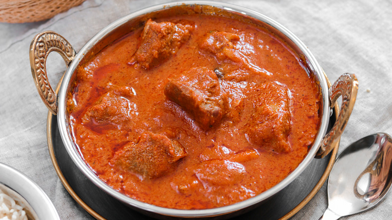 mutton curry in a bowl