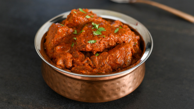 curry in a metal bowl