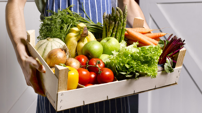 basket of organic food