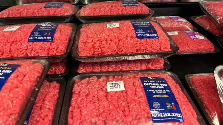 packs of Walmart ground beef