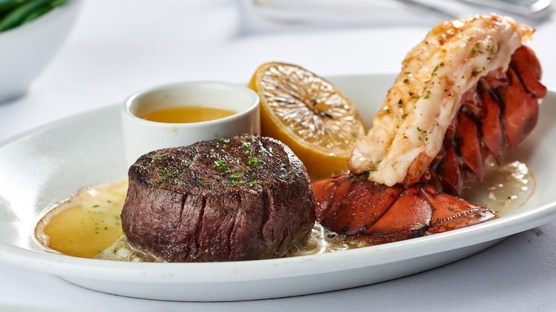 Filet Mignon lobster tail in butter
