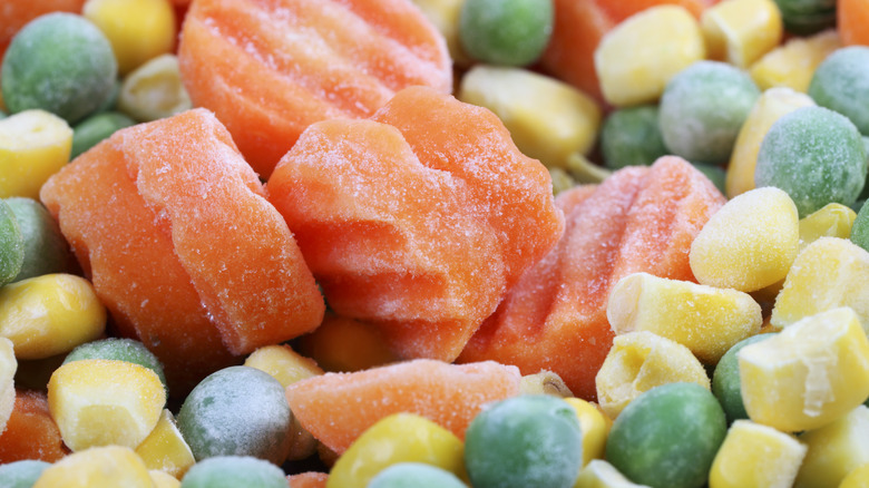 frozen carrots, peas, and corn