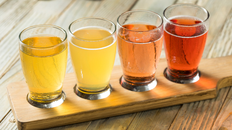 Four different hard ciders