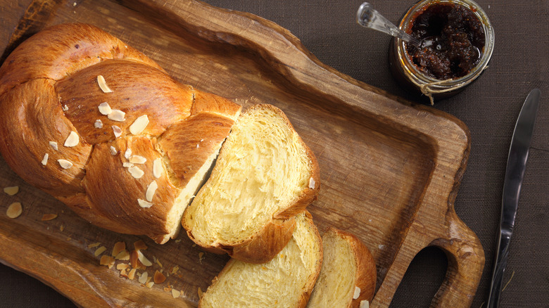 Slices of brioche bread