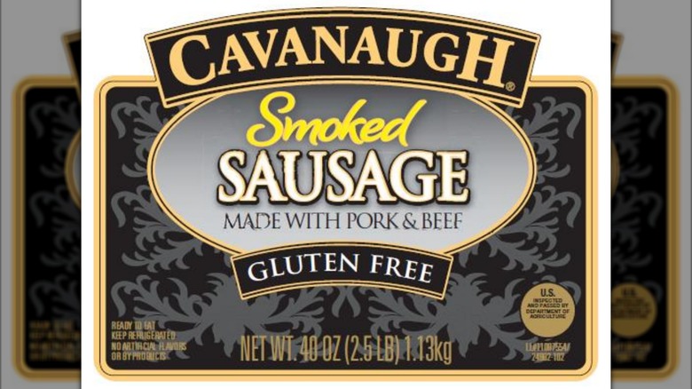 Label for Cavanaugh Smoked Sausage