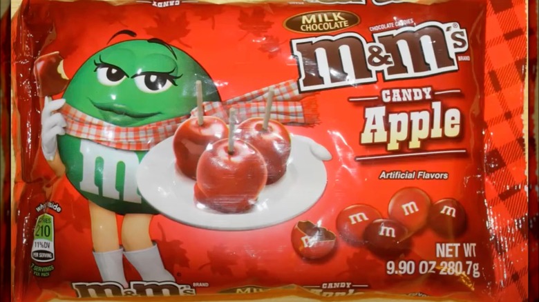 candy apple M&M's bag