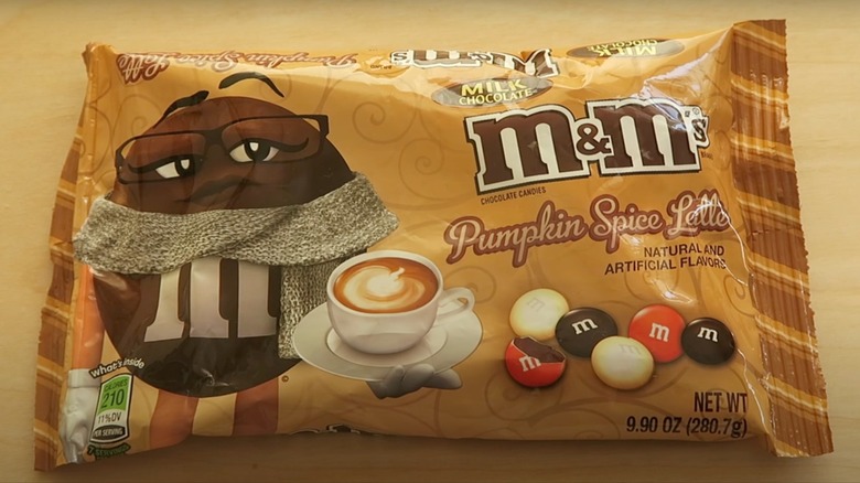 pumpkin spice latte M&M's bag