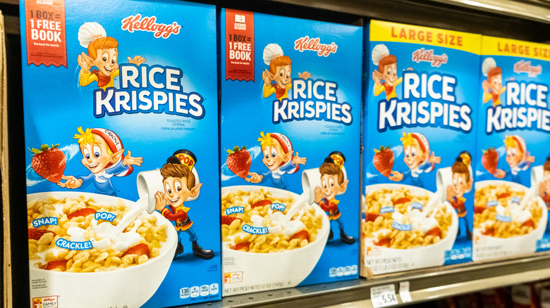 Boxes of Rice Krispies cereal