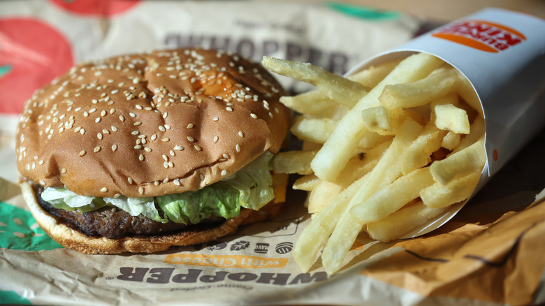 burger king whopper with fries